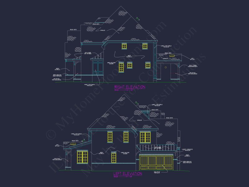 Detailed CAD house Plan with 2-Story Designs & Modern Features