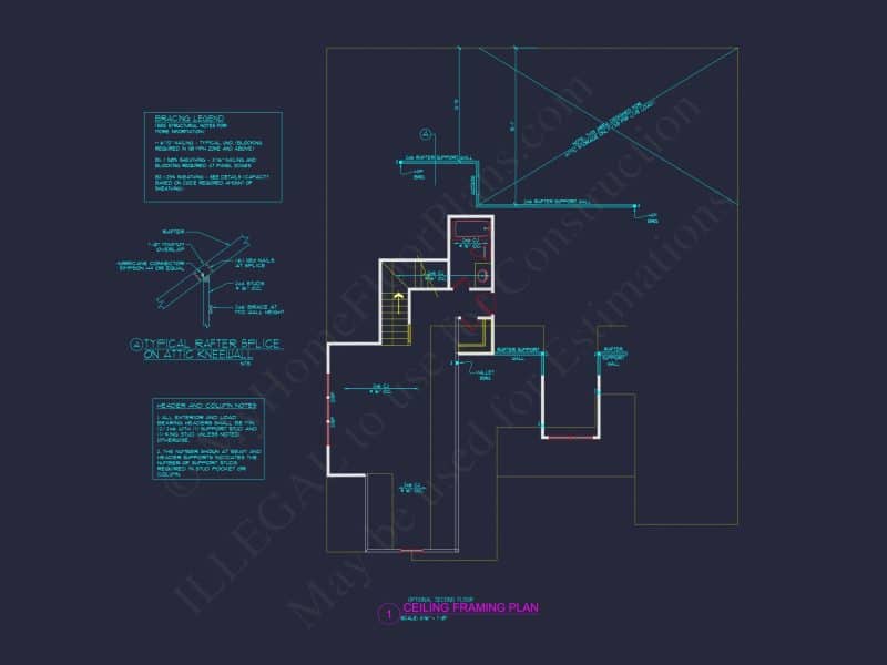 Detailed house Floor Plan Blueprint with CAD Designs