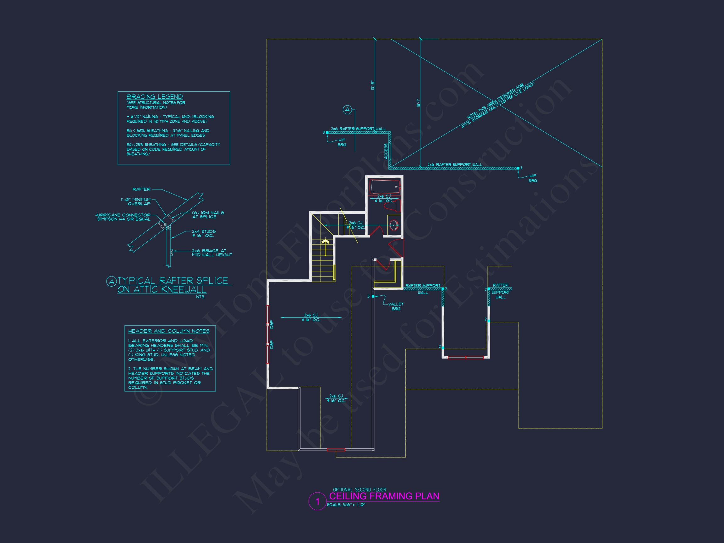 Detailed house Floor Plan Blueprint with CAD Designs