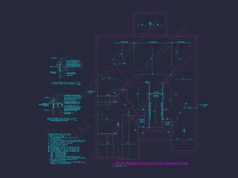 Detailed house Floor Plan Blueprint with CAD Designs