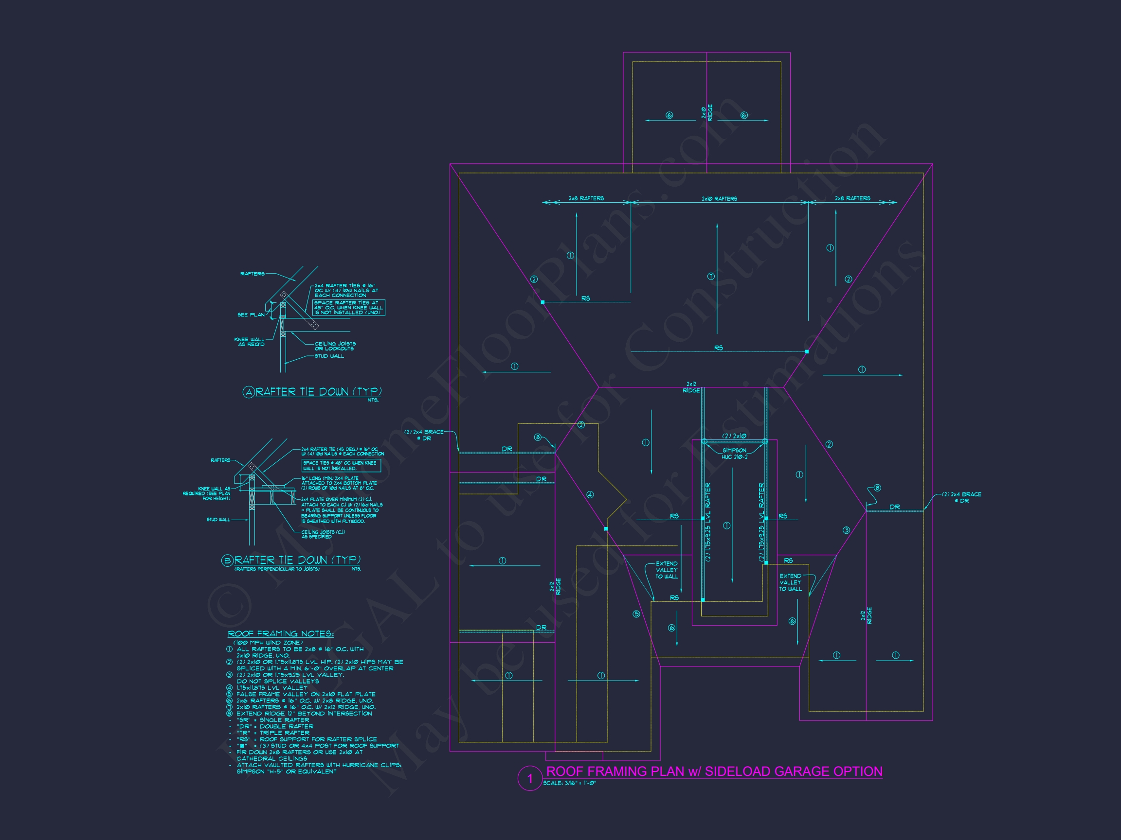 Detailed house Floor Plan Blueprint with CAD Designs