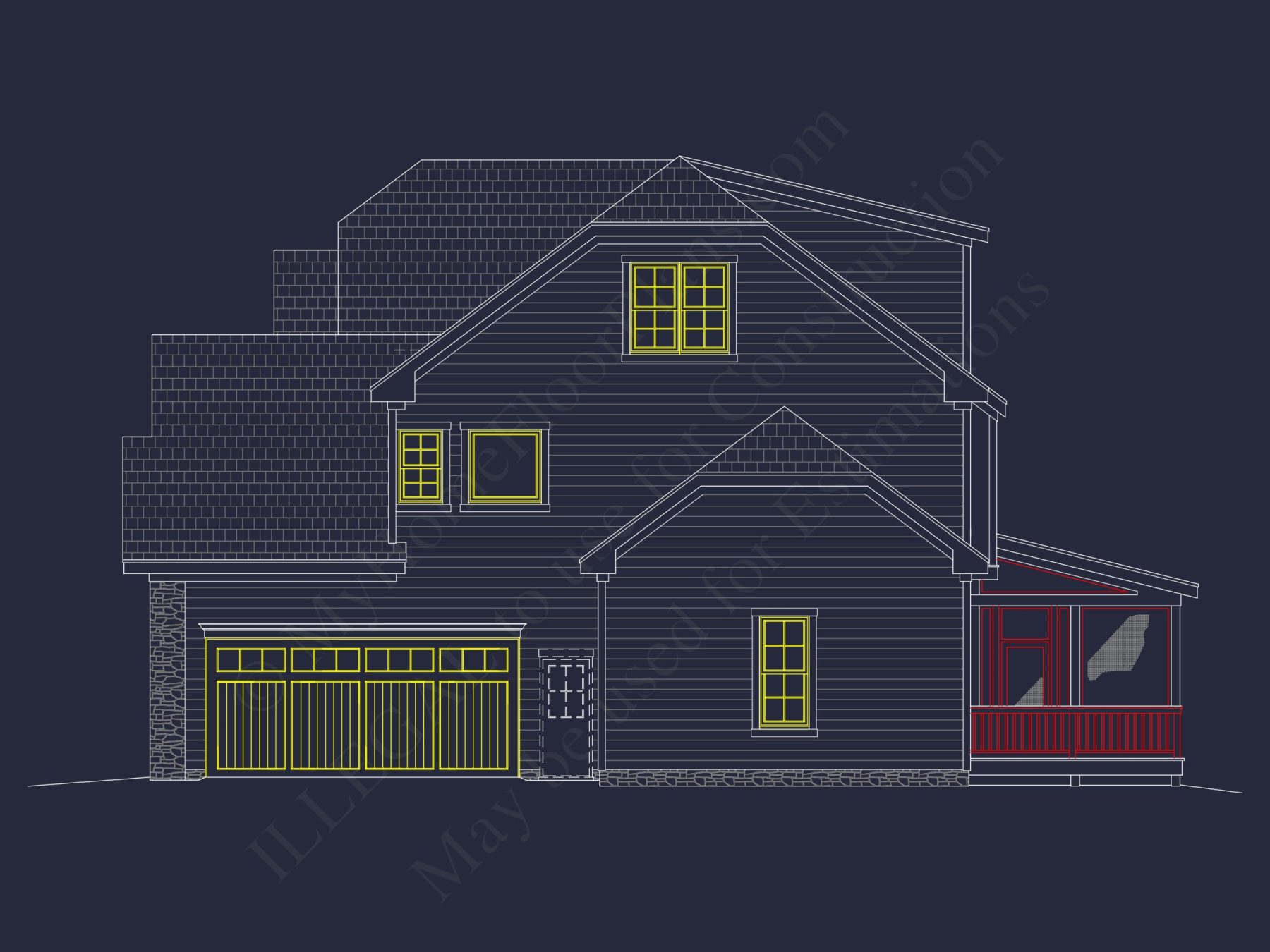 Detailed house Plan Blueprint with Traditional Architecture