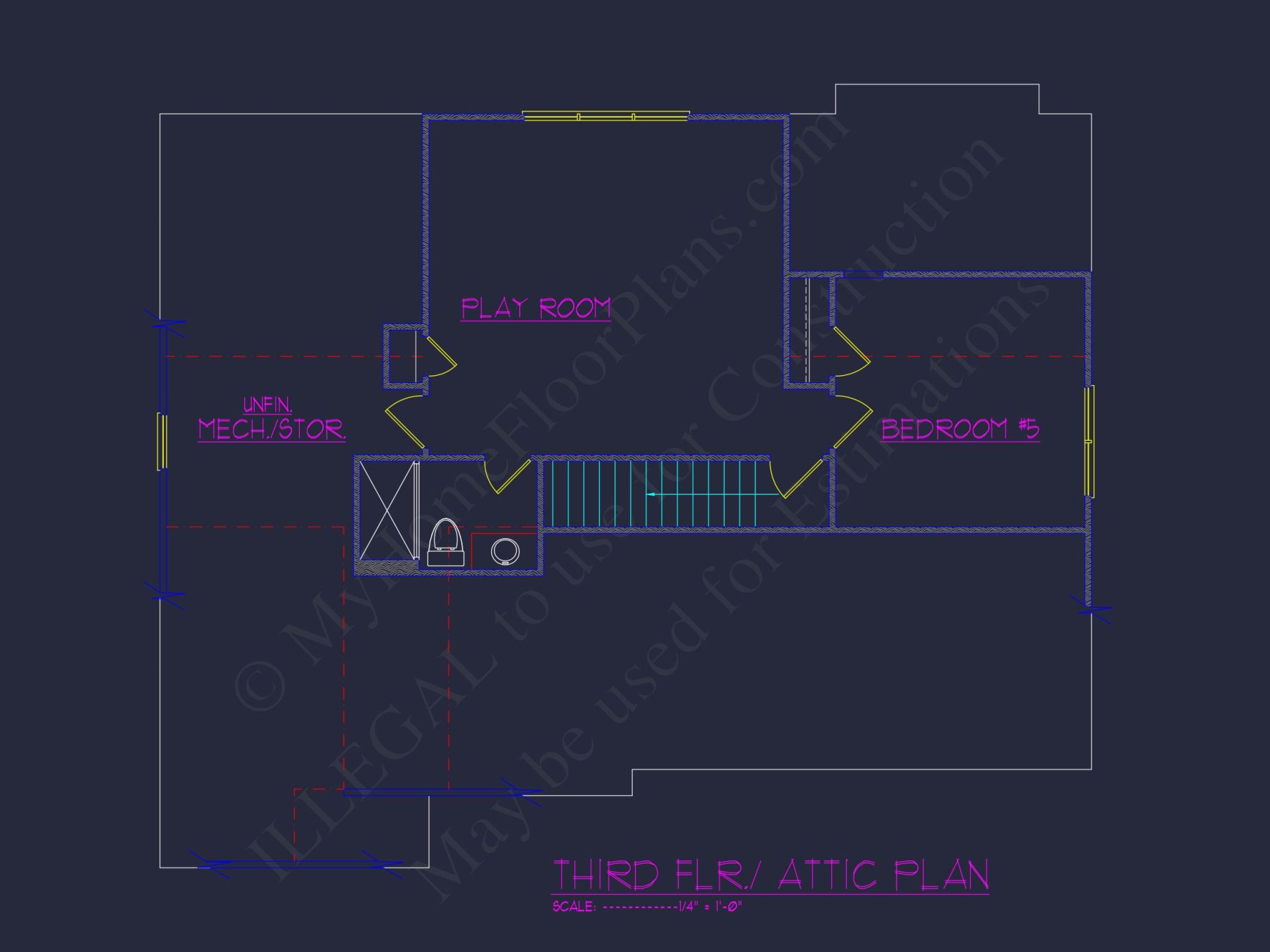 Detailed house Plan Blueprint with Traditional Architecture