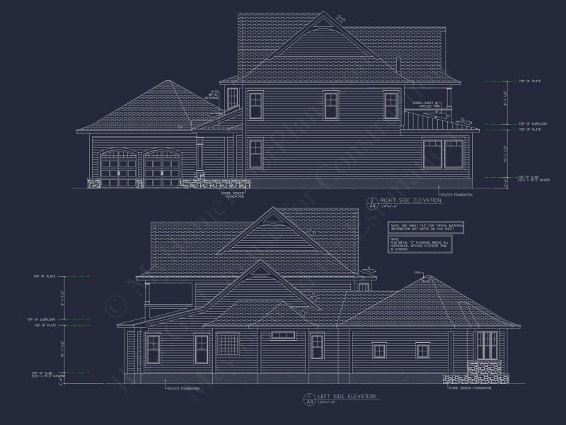 Detailed house Plan With Floor Plans, Blueprints & CAD Designs