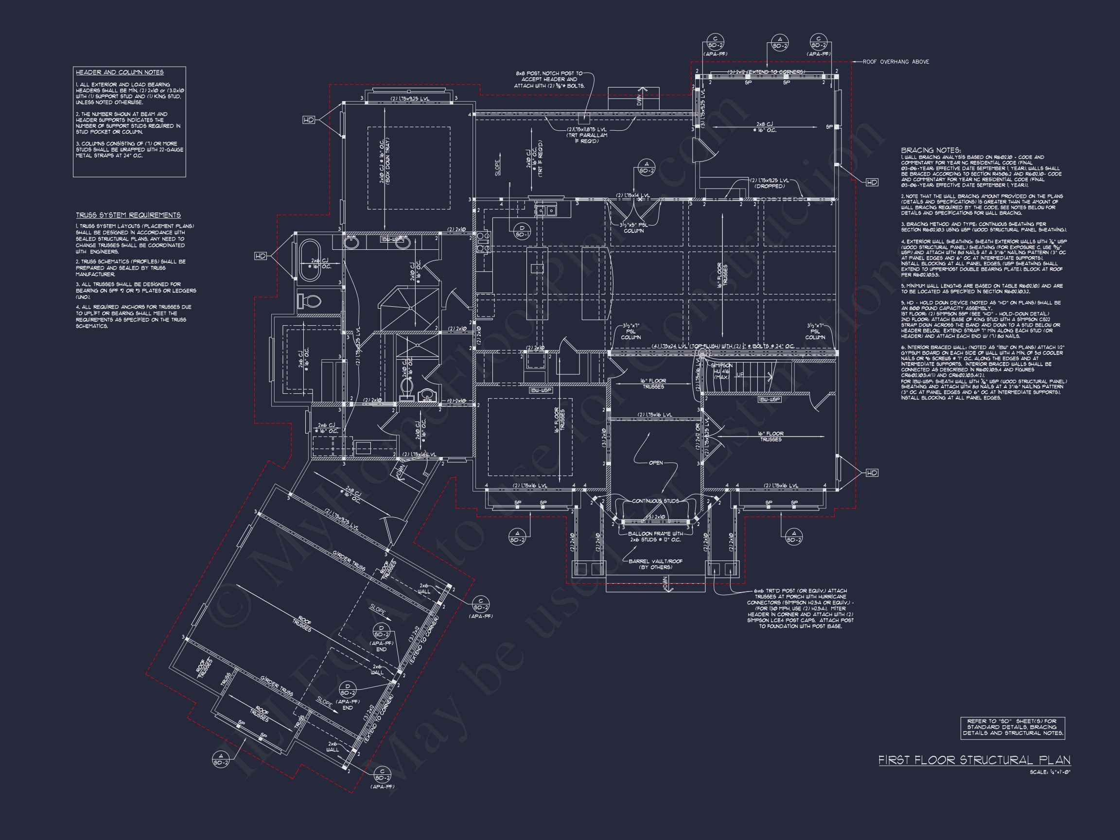 Detailed house Plan With Floor Plans, Blueprints & CAD Designs