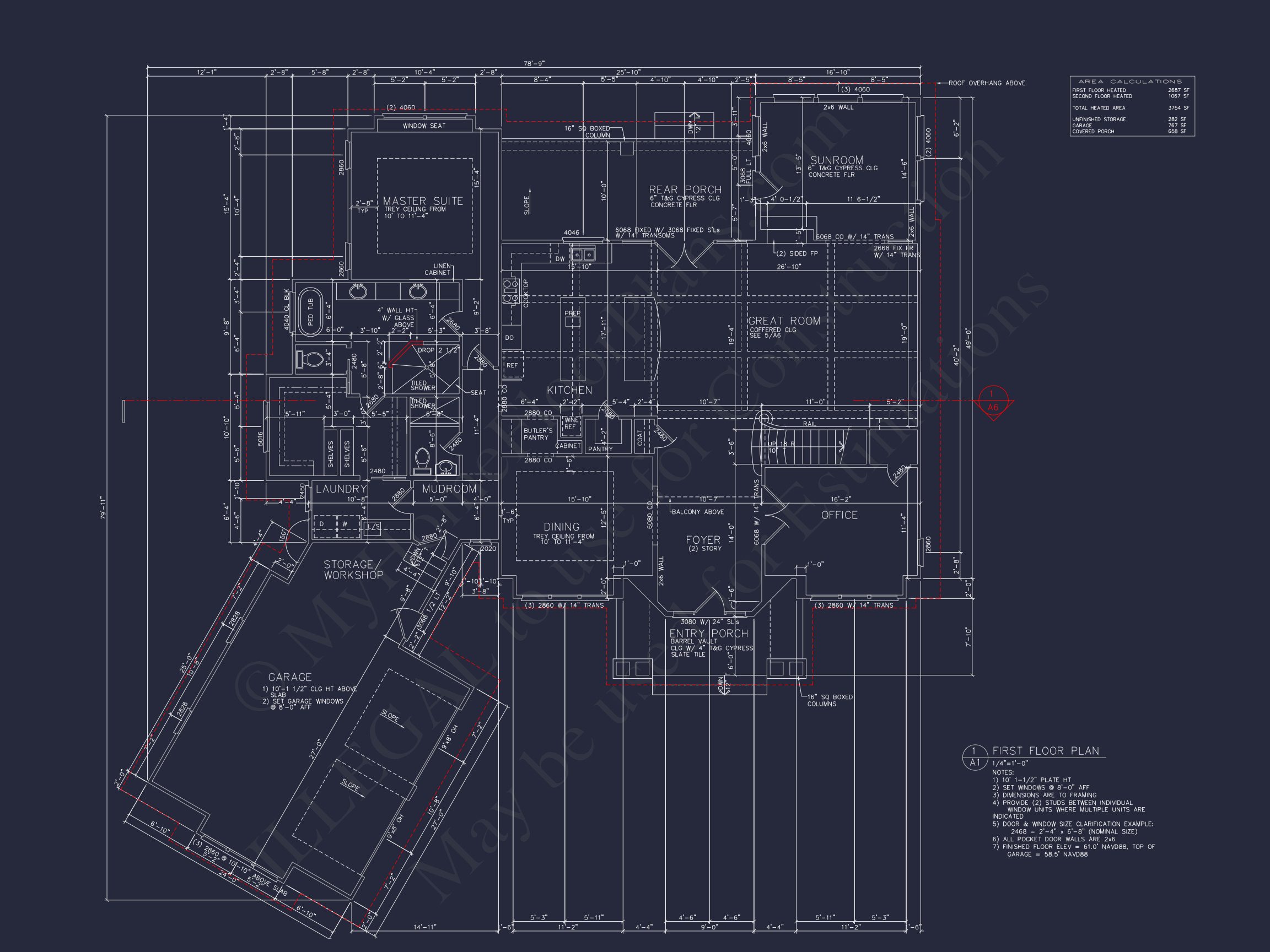 Detailed house Plan With Floor Plans, Blueprints & CAD Designs