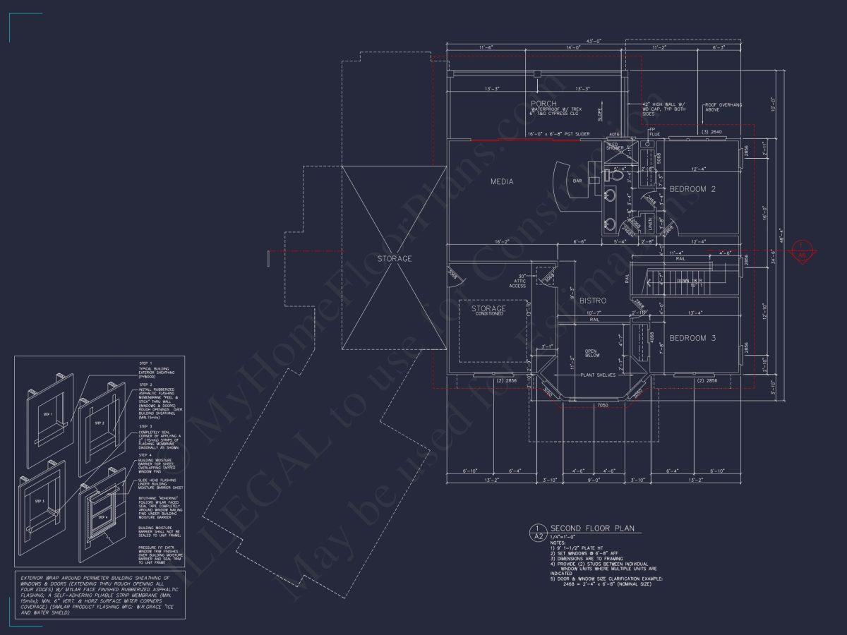 Detailed house Plan With Floor Plans, Blueprints & CAD Designs
