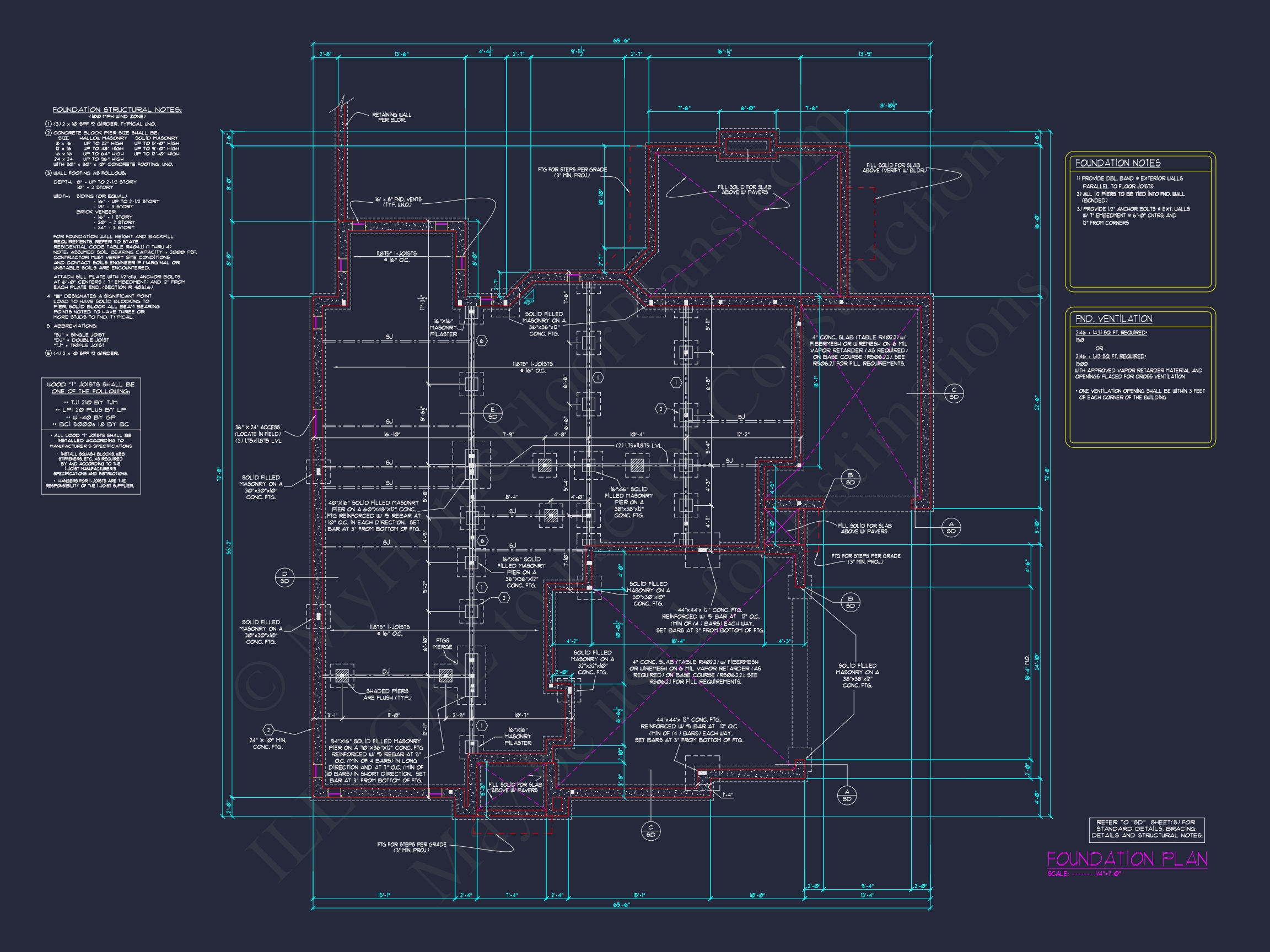 Detailed Home Plan with 5 Beds,Floor Designs & CAD Blueprint