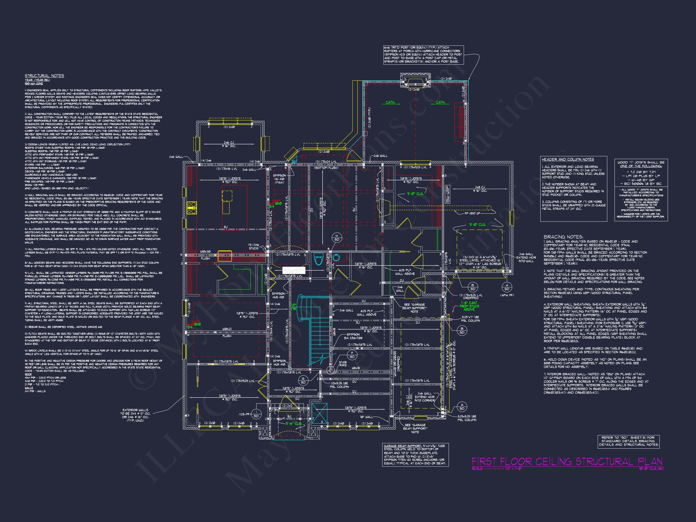 Detailed Home Plan with 5 Beds,Floor Designs & CAD Blueprint