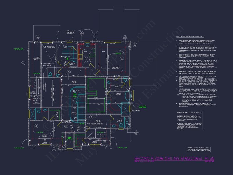 Detailed house Plan with 5 Beds, Floor Designs & CAD Blueprint