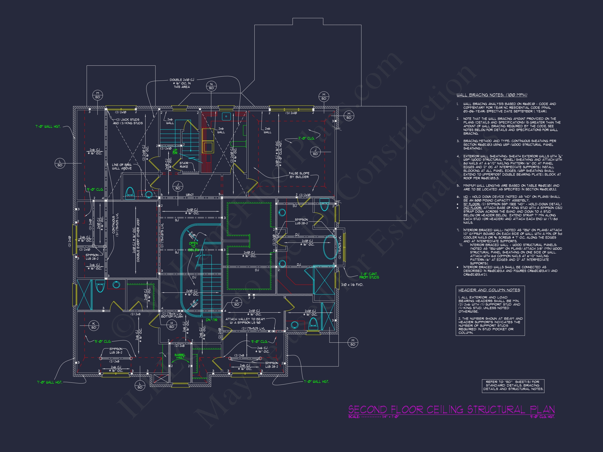 Detailed Home Plan with 5 Beds,Floor Designs & CAD Blueprint