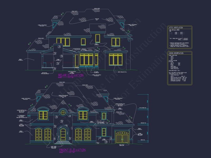 Detailed house Plan with 5 Beds, Floor Designs & CAD Blueprint