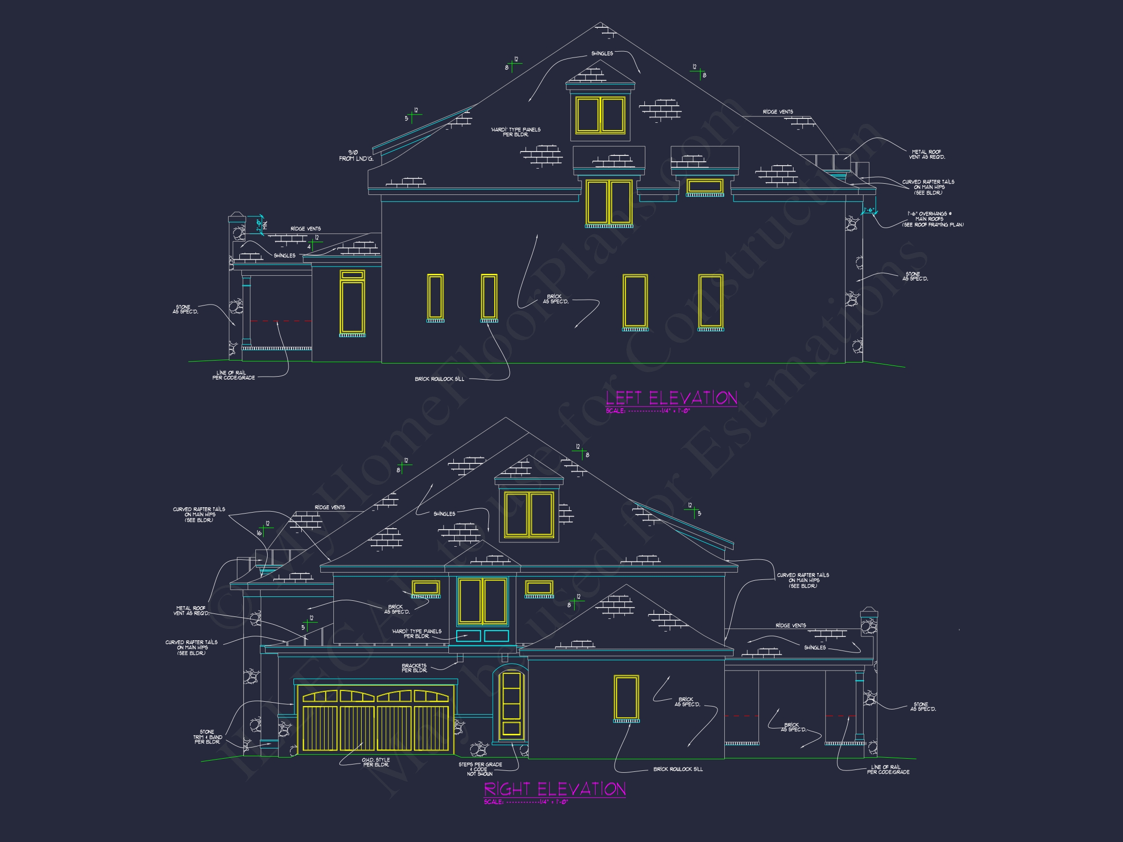 Detailed Home Plan with 5 Beds,Floor Designs & CAD Blueprint