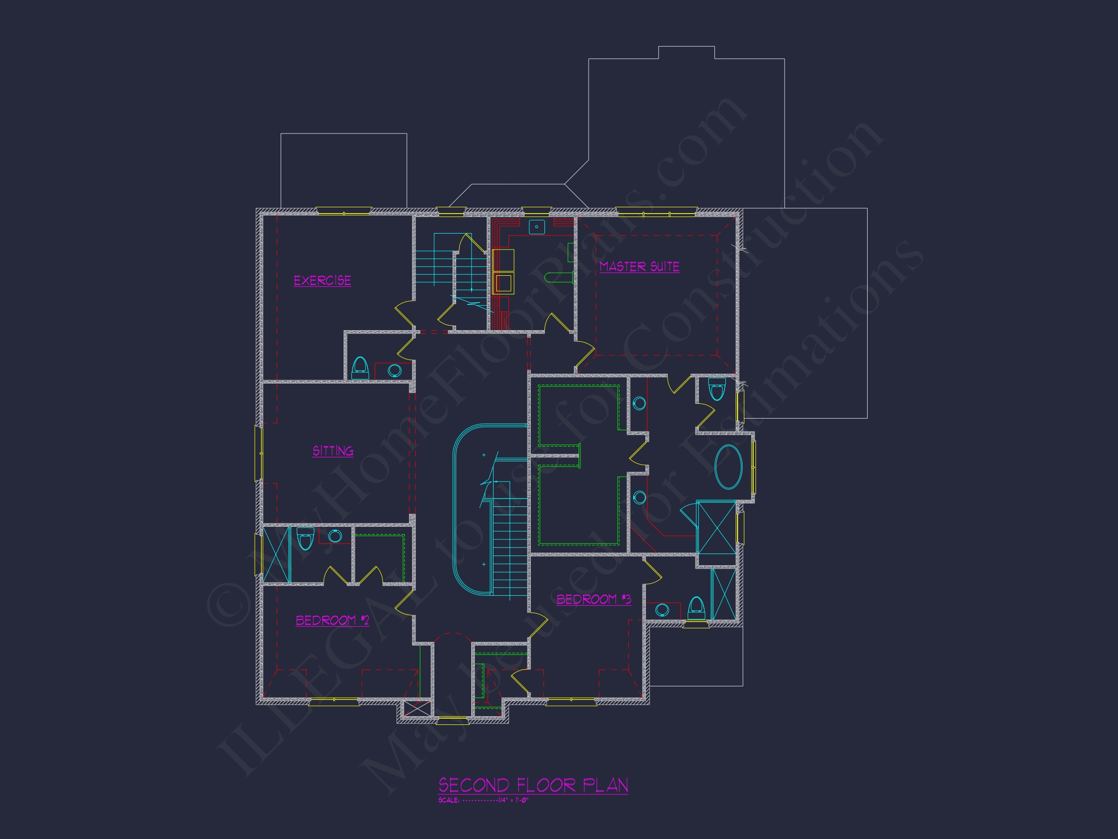 Detailed Home Plan with 5 Beds,Floor Designs & CAD Blueprint