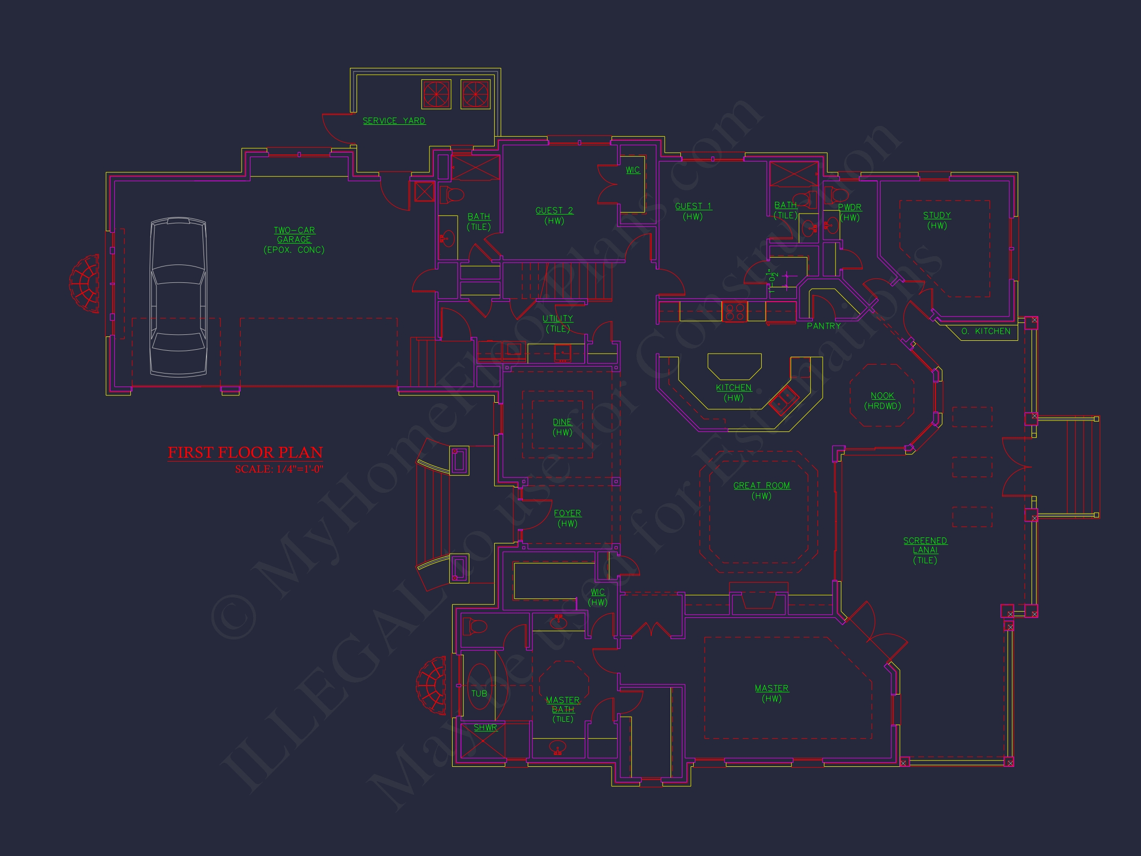 Detailed Home Plan with CAD Designs: Floor Plan & Blueprint