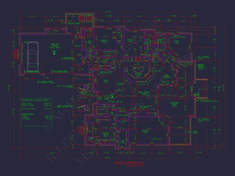 Detailed house Plan with CAD Designs: Floor Plan & Blueprint