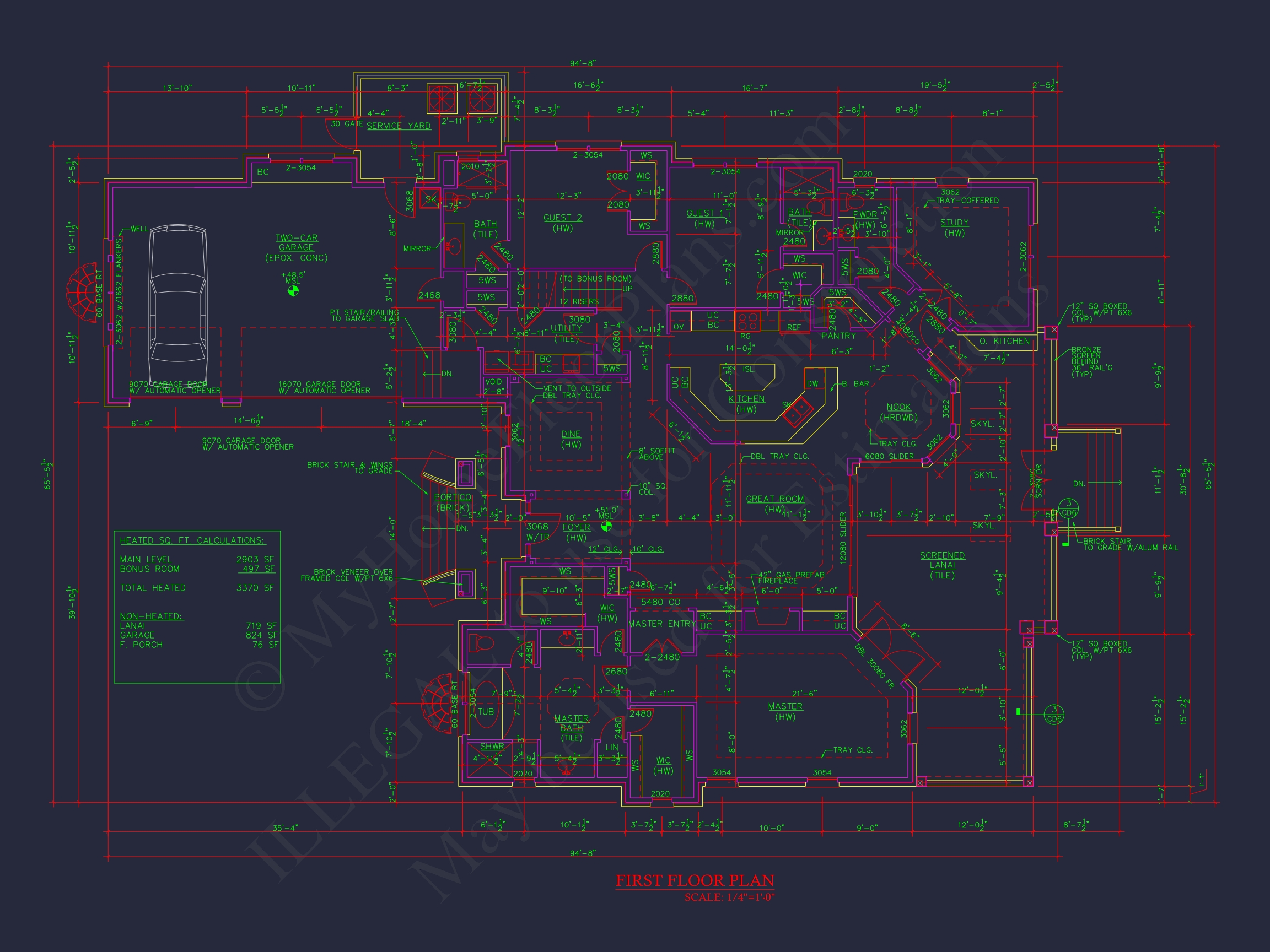 Detailed Home Plan with CAD Designs: Floor Plan & Blueprint