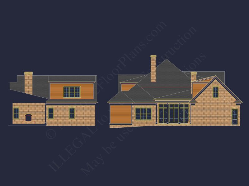 Discover This Colonial Floor Plan with a Spacious CAD house Design