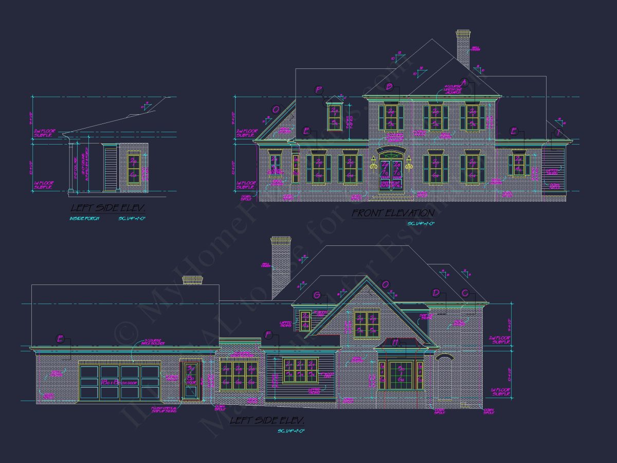 Discover This Colonial Floor Plan with a Spacious CAD house Design