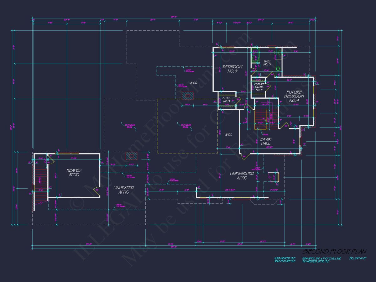 Discover This Colonial Floor Plan with a Spacious CAD house Design