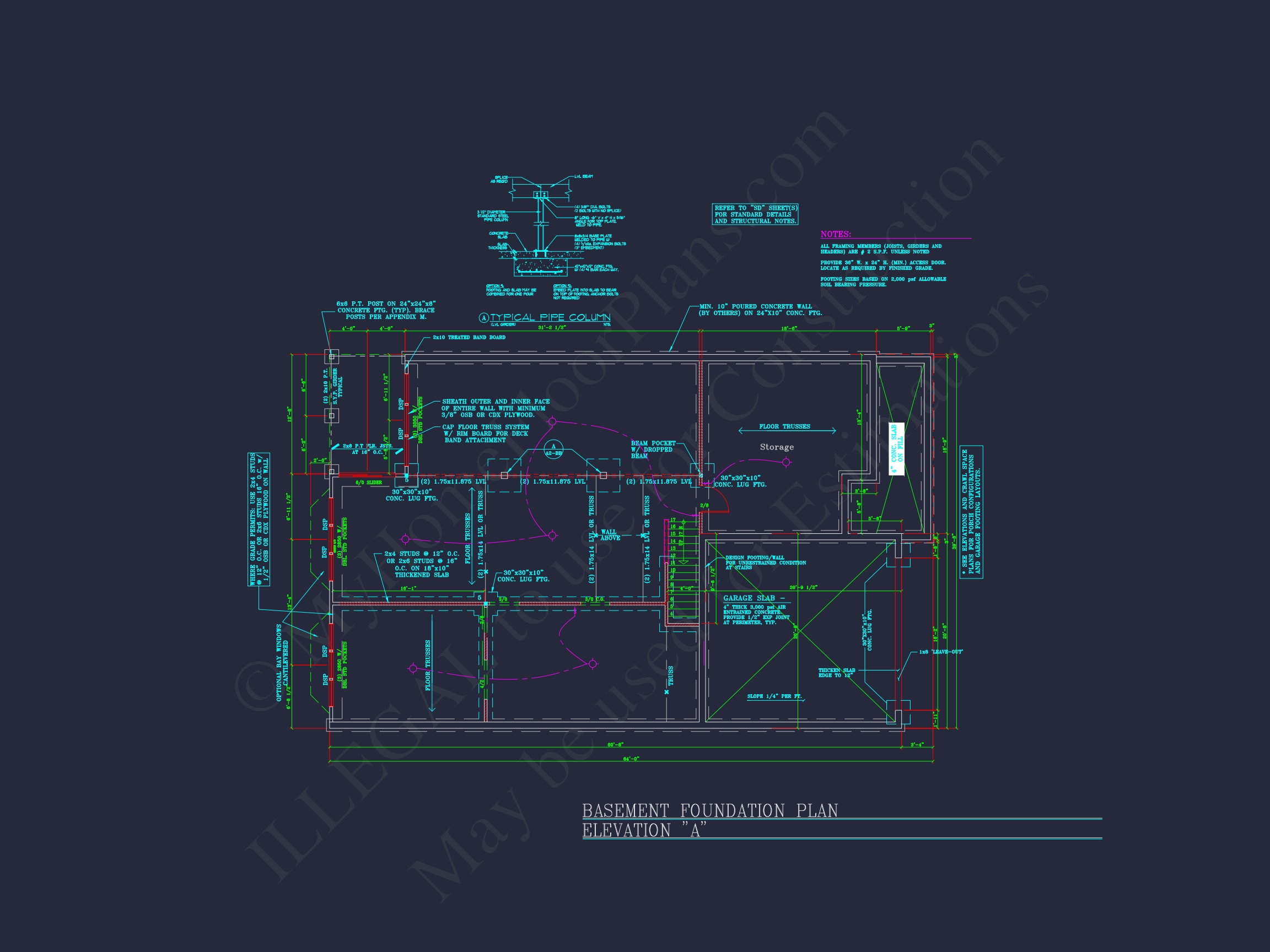 Dream Colonial Home Floor Plan: 2-Story Blueprint & CAD Designs