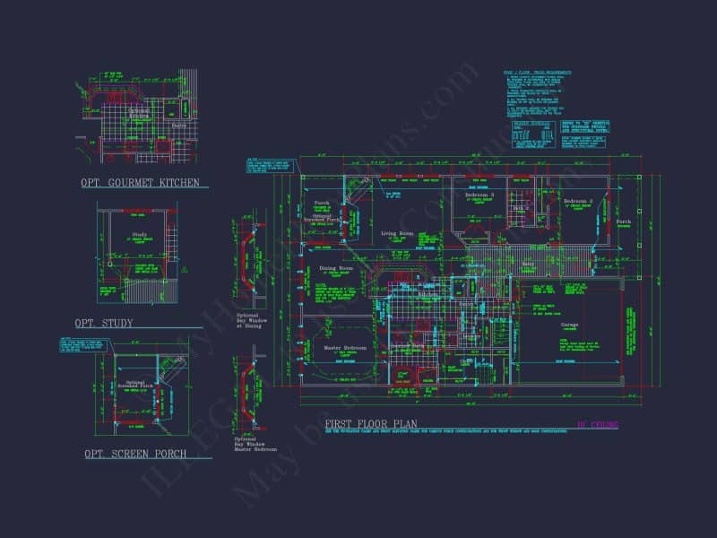 Dream Colonial house Floor Plan: 2-Story Blueprint & CAD Designs