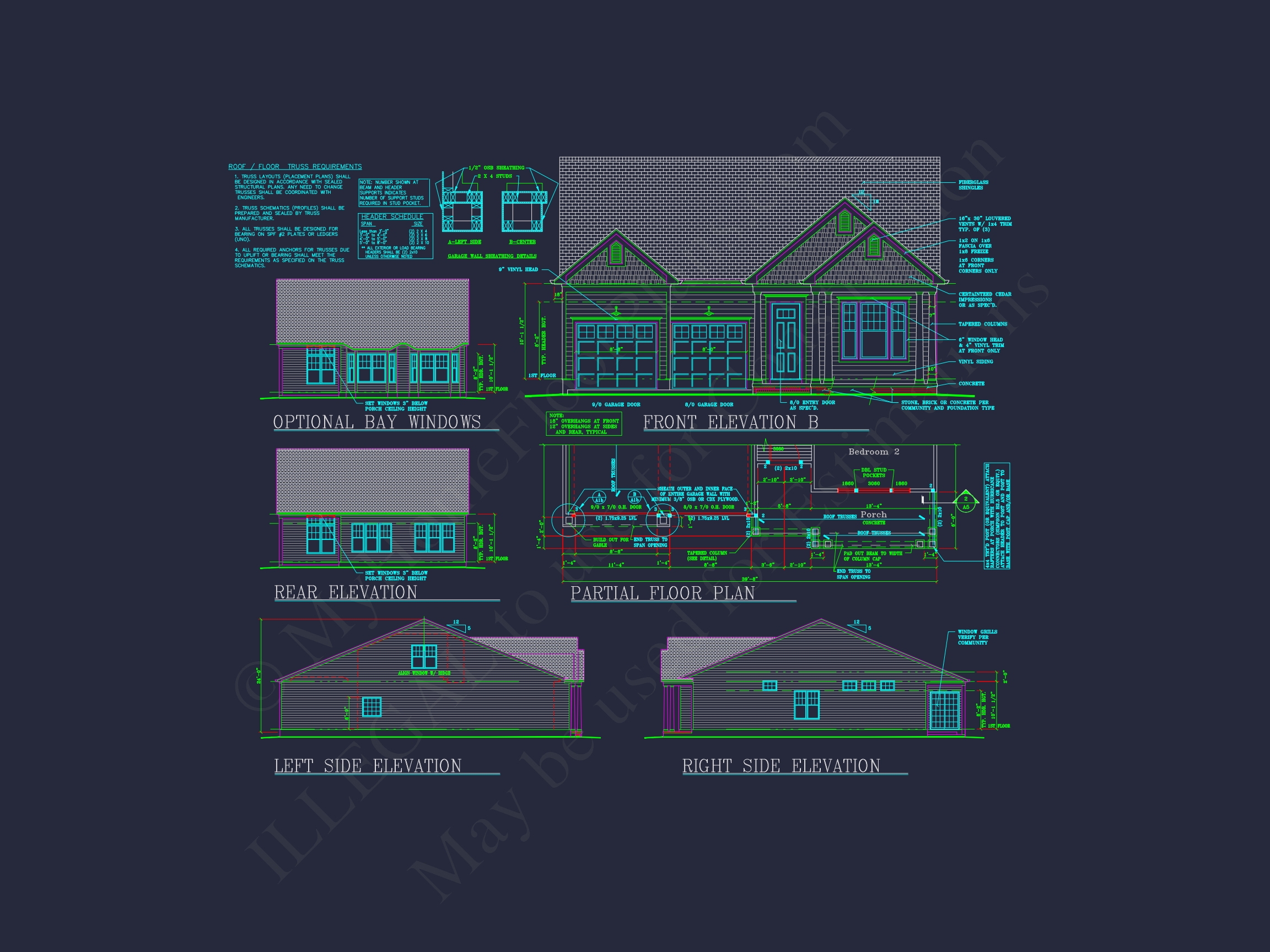 Dream Colonial Home Floor Plan: 2-Story Blueprint & CAD Designs