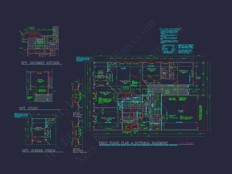 Dream Colonial house Floor Plan: 2-Story Blueprint & CAD Designs