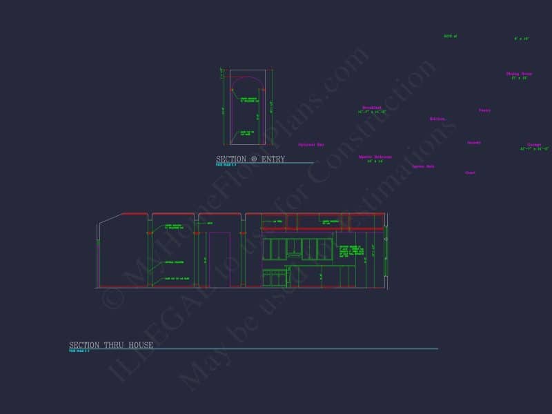 Dream Colonial house Floor Plan: 2-Story Blueprint & CAD Designs