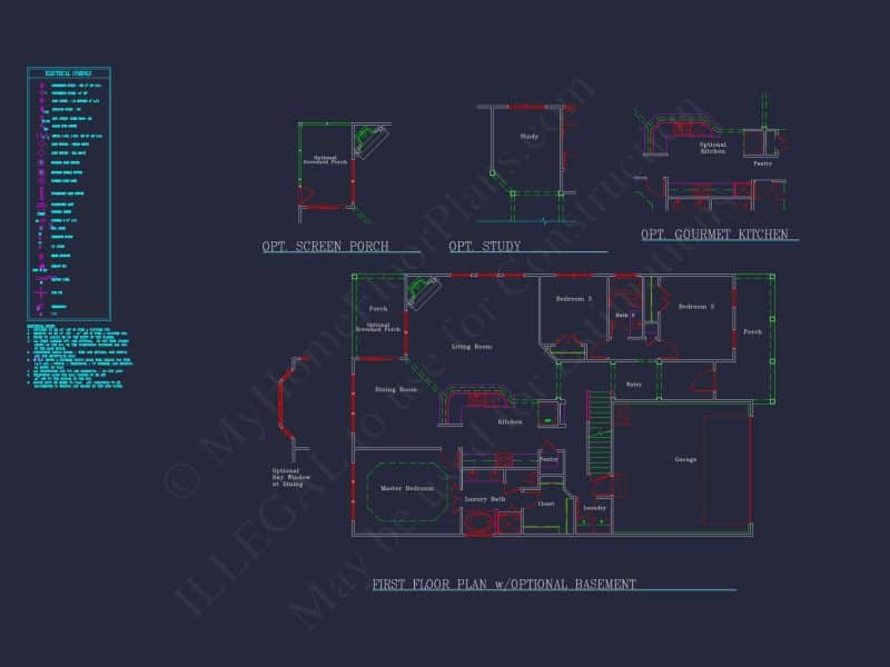 Dream Colonial house Floor Plan: 2-Story Blueprint & CAD Designs