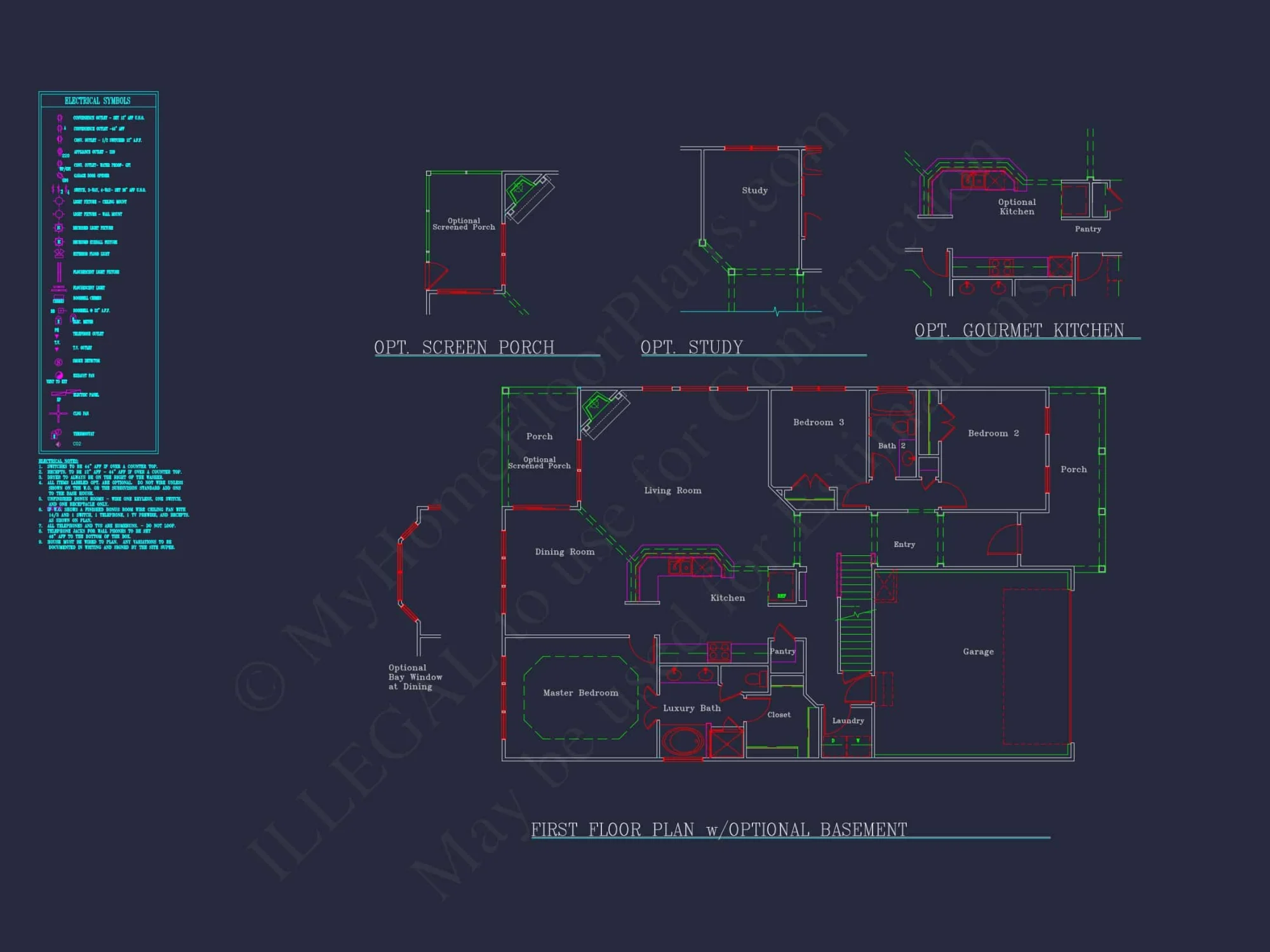 Dream Colonial house Floor Plan: 2-Story Blueprint & CAD Designs
