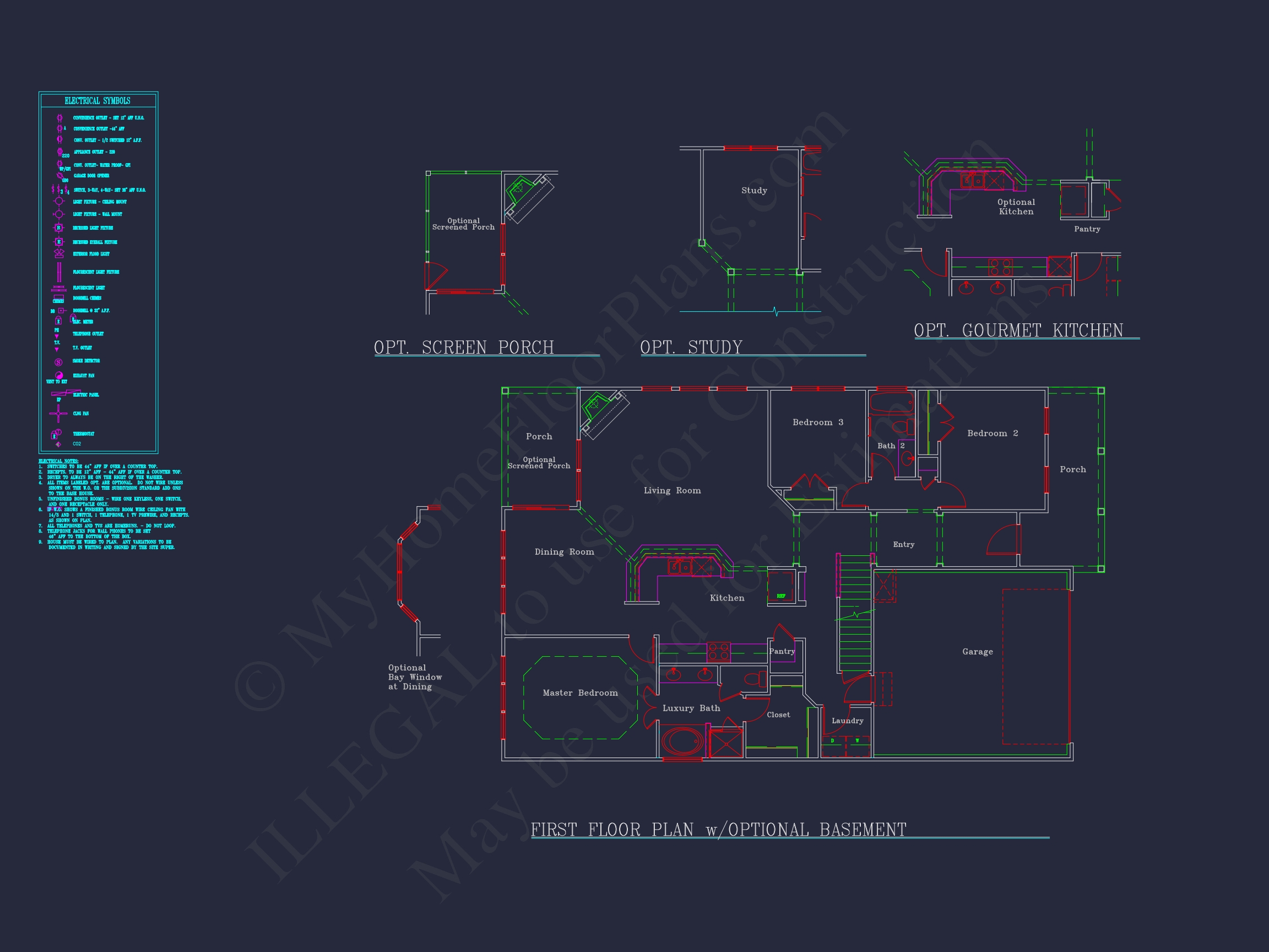 Dream Colonial Home Floor Plan: 2-Story Blueprint & CAD Designs