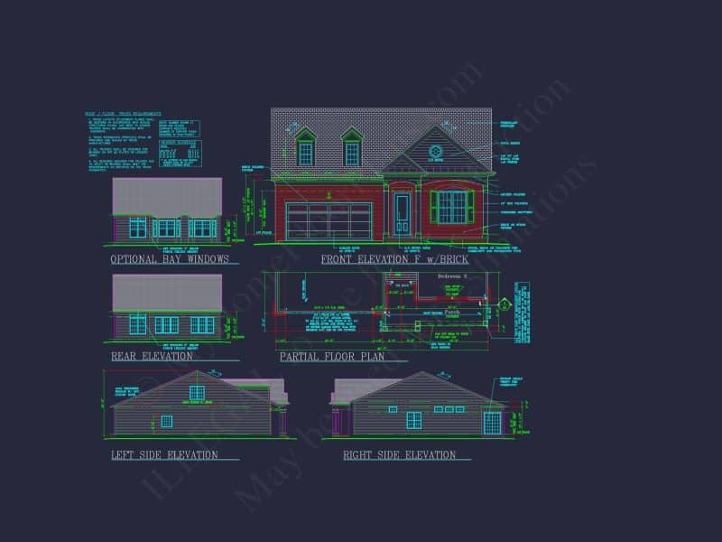 Dream Colonial house Floor Plan: 2-Story Blueprint & CAD Designs