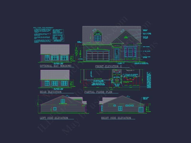 Dream Colonial house Floor Plan: 2-Story Blueprint & CAD Designs