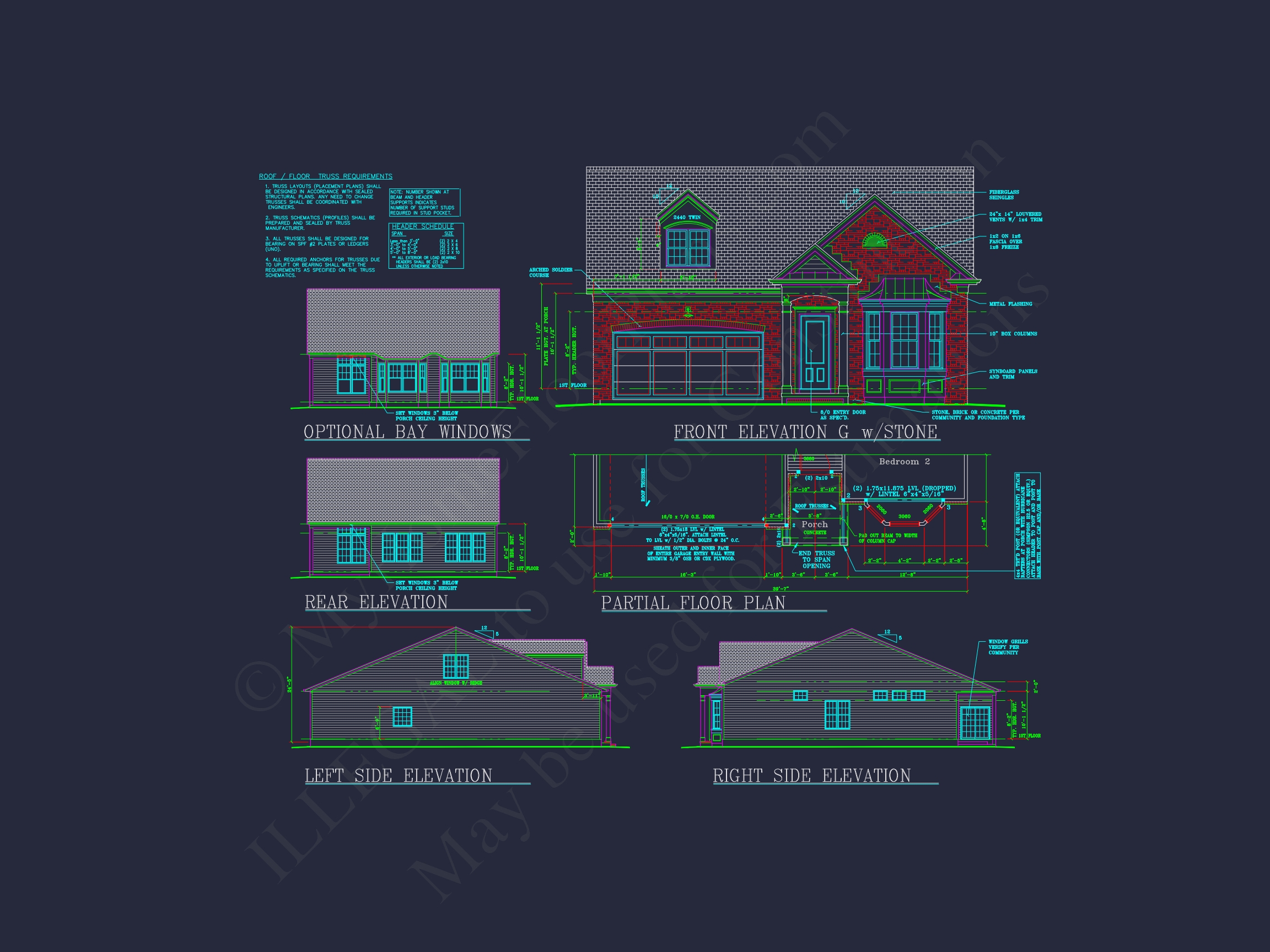 Dream Colonial Home Floor Plan: 2-Story Blueprint & CAD Designs