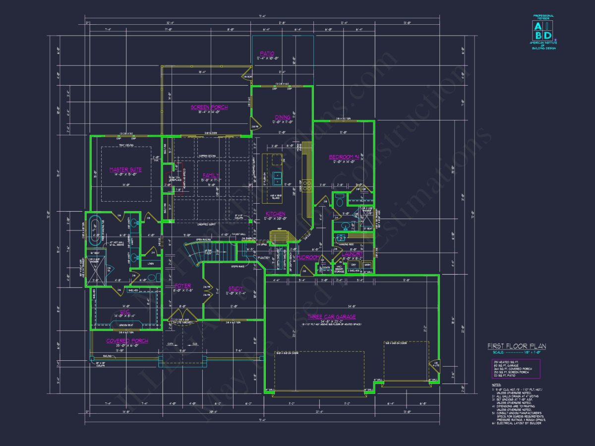 Dream house Plan with 4 Beds Floor Plan and CAD Designs