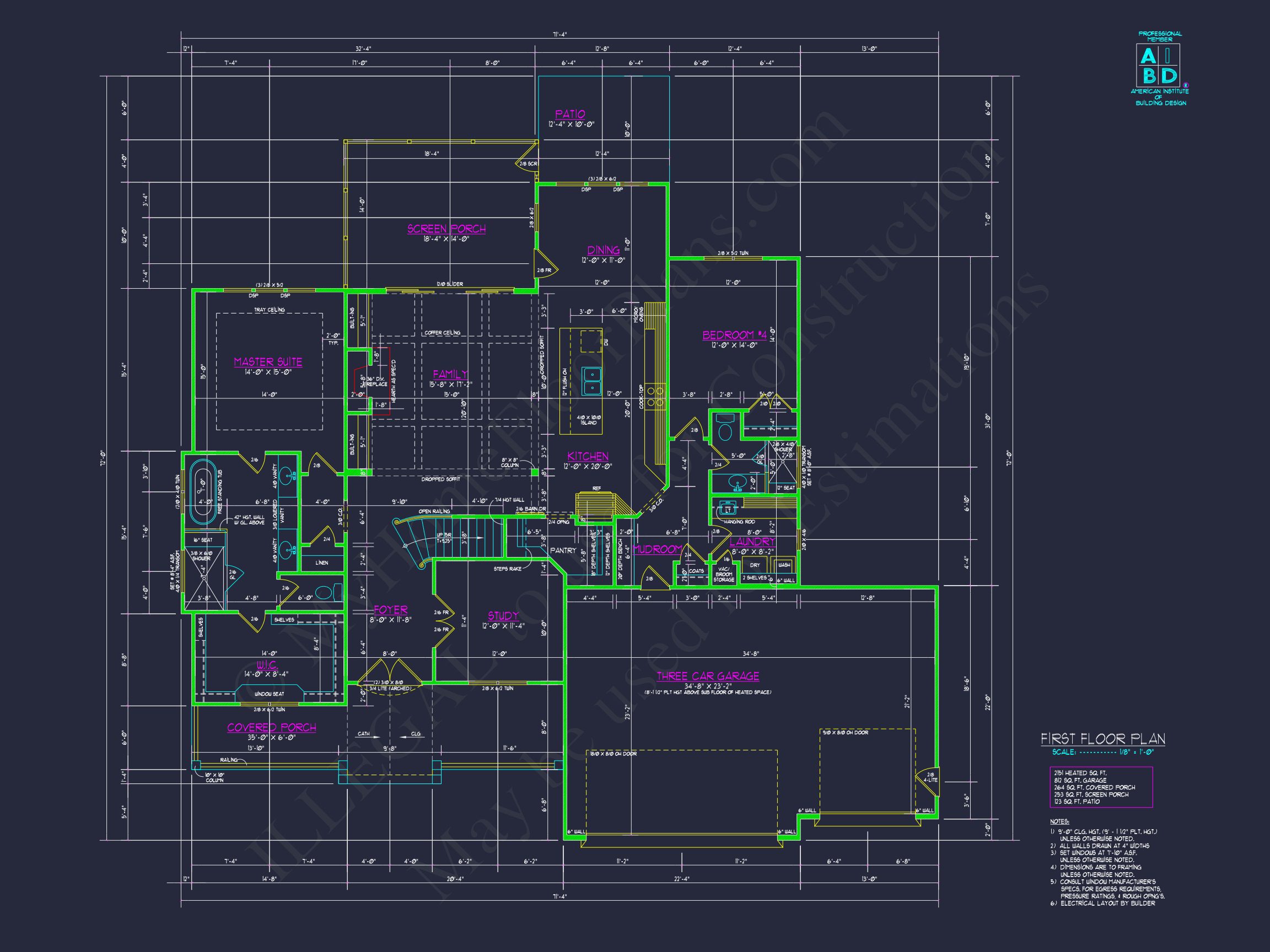 Dream house Plan with 4 Beds Floor Plan and CAD Designs