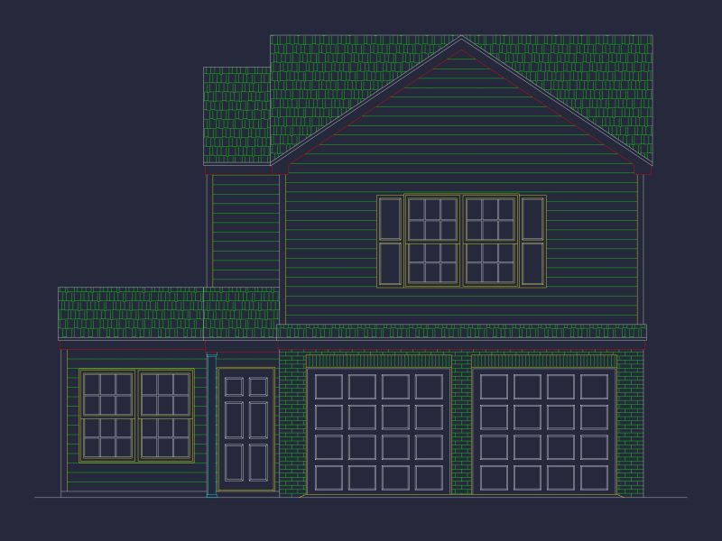 Efficient 2-Story house Plan with 3 Bedrooms and CAD Design