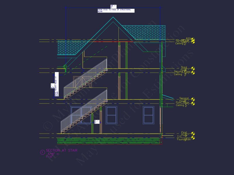 Efficient 3-Story house Floor Plan with CAD Architecture Designs