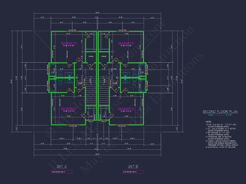 Efficient Duplex house Plan with CAD Design & Floor Blueprint