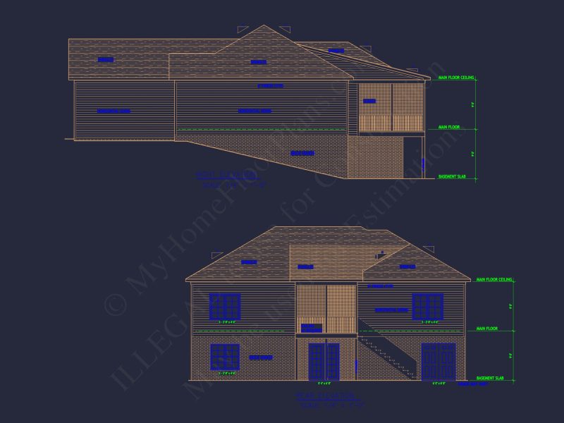Efficient house Plan: Detailed Floor Plan with CAD Designs