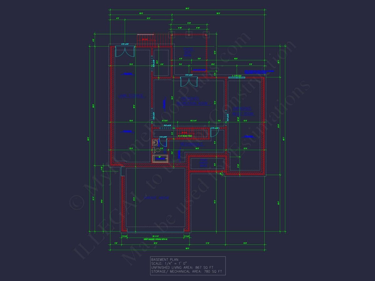 Efficient house Plan: Detailed Floor Plan with CAD Designs