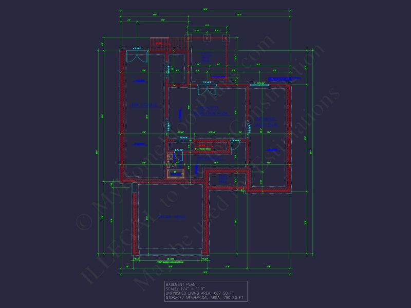 Efficient house Plan: Detailed Floor Plan with CAD Designs