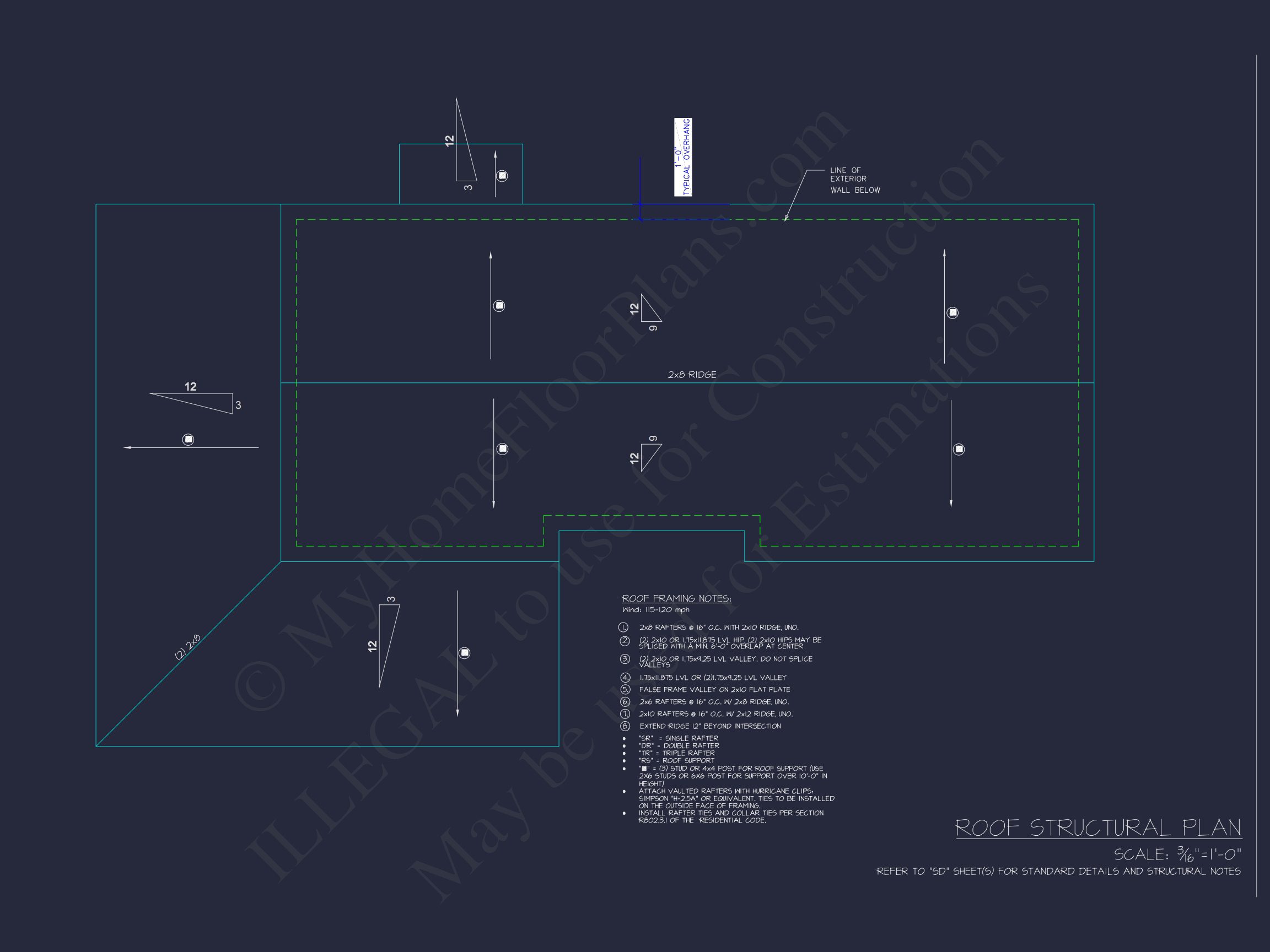 Efficient house Plan with CAD Designs and 3 Bedrooms