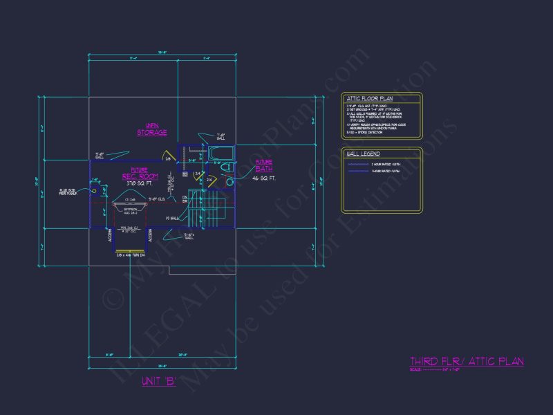 Efficient Multi-Family Triplex house Plan with CAD Designs