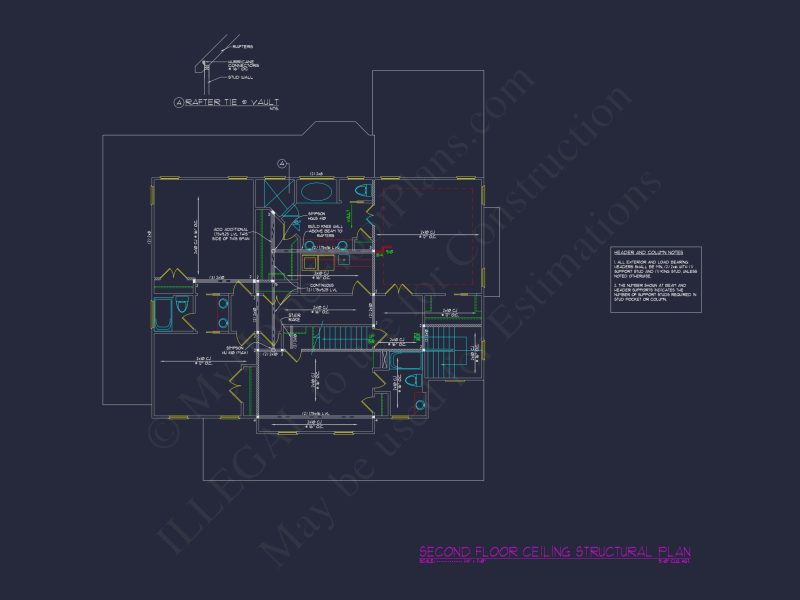 Elegant 2-Story Colonial house Plan with Blueprint CAD Designs