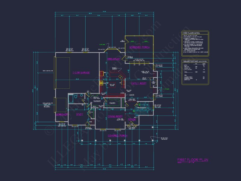 Elegant 2-Story Colonial house Plan with Blueprint CAD Designs