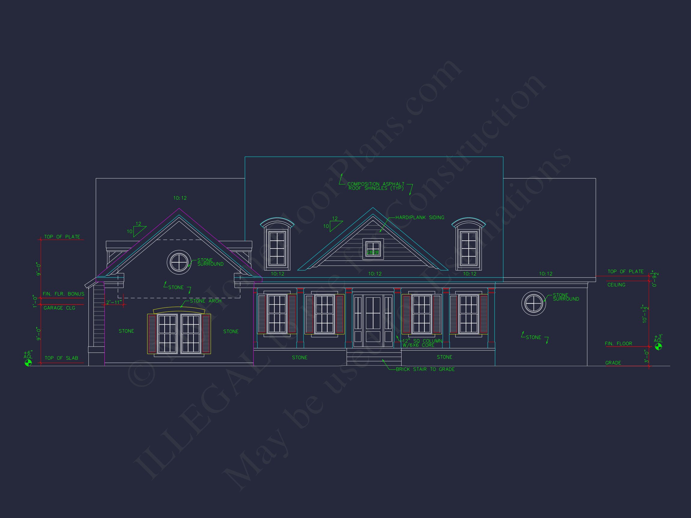Elegant 2-Story house Floor Plan with CAD Designs & Blueprints