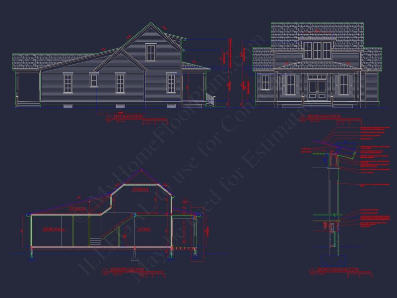 Elegant 2-Story house Plan: Blueprint with CAD Designs