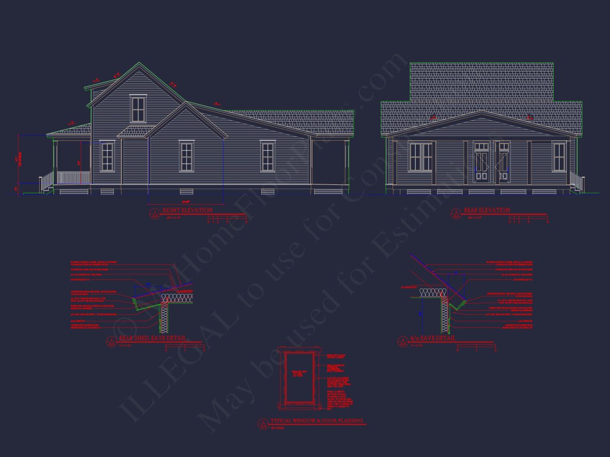 Elegant 2-Story house Plan: Blueprint with CAD Designs